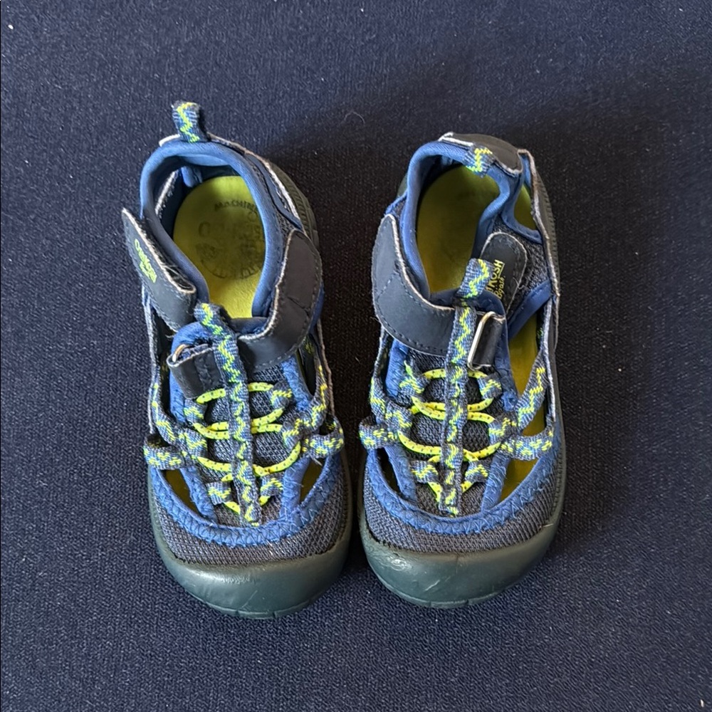Kids Blue and Green Outdoor Shoes